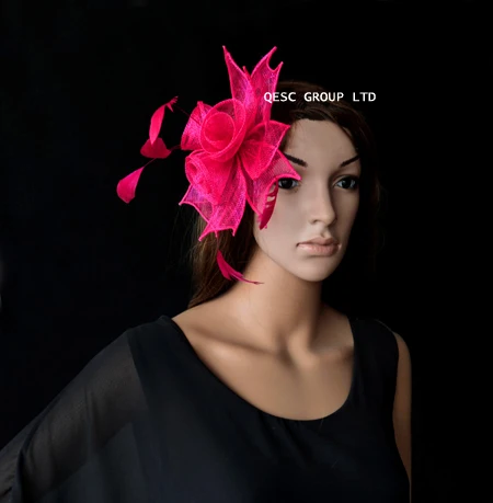 Оптовая продажа новинка 12 различных цветов Маленькая женская шляпа Sinamay с