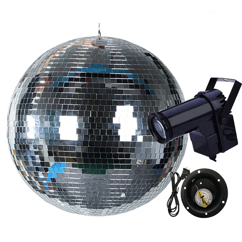 Вращающийся стеклянный диско шар BEIAIDI D20CM 25CM с мотором EU/US вилка 10W RGB луч Pinspot лампа