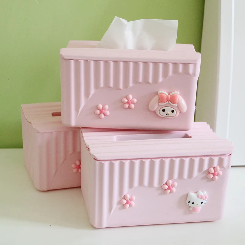 Hello kitty, мультяшная коробка для салфеток, настольная, офисная, кухонная, рулонная, держатель для бумаги, KT Cat, диспенсер для бумажных полотенец, чехол для туалетной бумаги, Органайзер