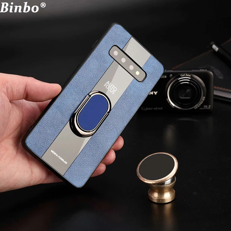 Binbo For Samsung Galaxy S10 Case Cover Plus Car Magnetic Stand TPU + Plexiglass S10Plus S10E | Мобильные телефоны и