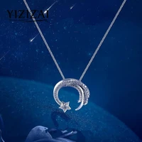 yizizai fashion silverplating meteor with cubic zircon pendant necklace womens necklace girls lucky gift jewelry