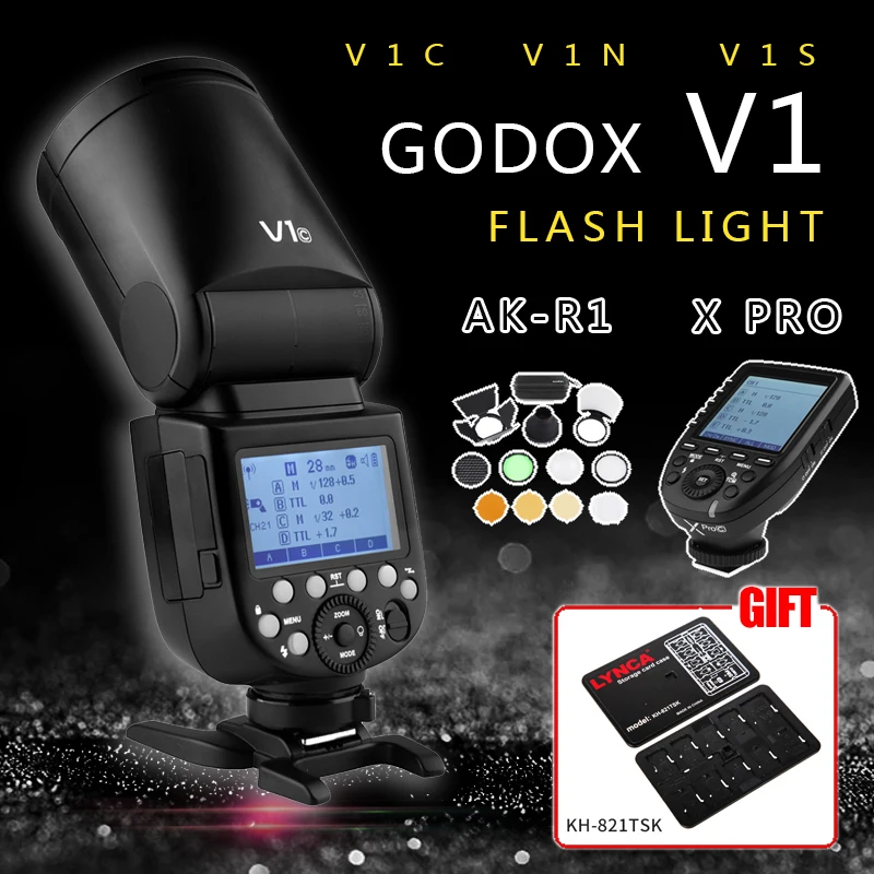 Godox V1 V1C V1N V1S Flash Light for Canon Nikon Sony Camera TTL 1/8000s HSS lithium battery Speedlite Flash