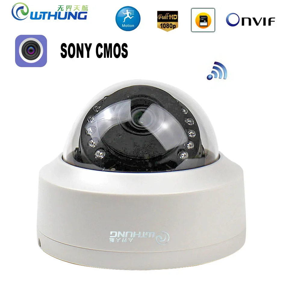 

Беспроводная купольная IP-камера видеонаблюдения CamHi 1080P SONY323 960P 720P P2P Onvif Аудио ИК-фильтр Обнаружение движения сигнализация для IP-камеры