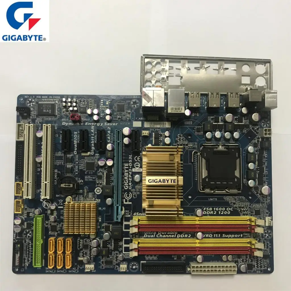 Gigabyt GA-EP43-DS3L 100% Original Motherboard LGA 775 DDR2 Desktop Computer Mainboard 16GB EP43-DS3L EP43 DS3L Boards P43 Used