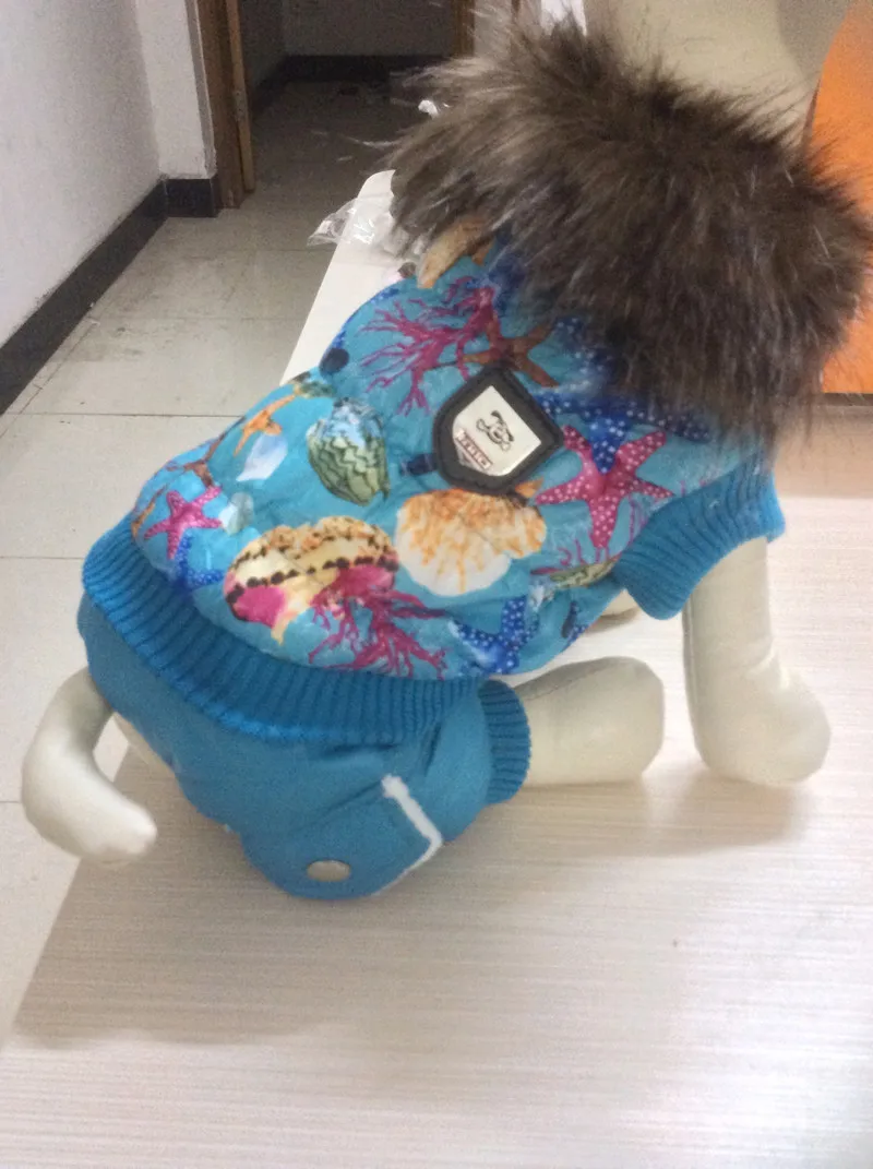 Одежда для собак зимняя теплая одежда собаки чихуахуа пузырь хлопок с меховым