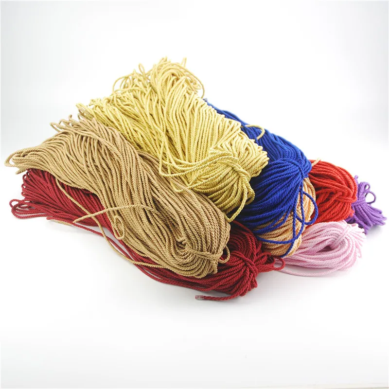 FASMILEY DIY Cord Jewelry findings 3 мм плетеный Канат мульти сплошной Цвет витая нить DIY аксессуары строка поставляет 100 м DS217