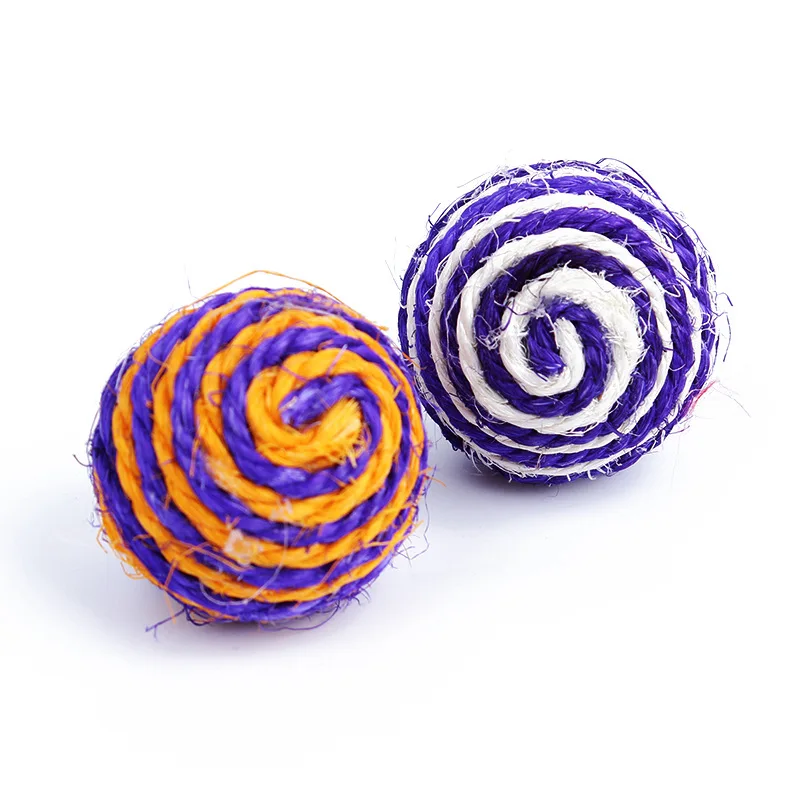 Popular Hot 1 Pc Random Color Pet Cat Kitten Sisal Rope Ball Teaser Rattle Scratch Chewing Catch Playing Toys | Дом и сад