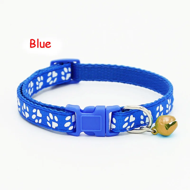Blue 1 шт./2 шт./компл. Горячая Прекрасный колокол Pet Воротник Маленький след нейлоновая ткань кошка котенок/Собака Щенок цепи - Цвет: Blue