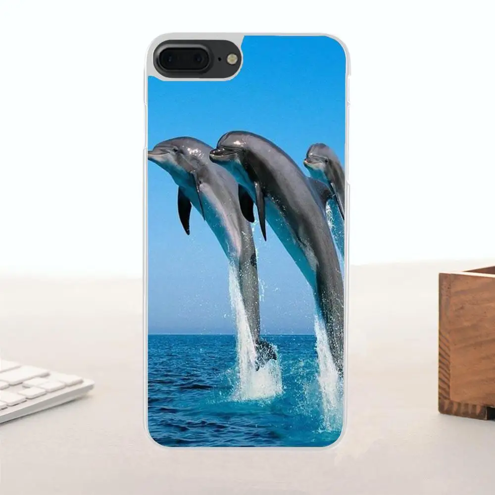 Танцевальный и прыгающий Дельфин для Apple iPhone 4 4S 5 5C SE 6 6S 7 8 Plus X Мягкий Силиконовый