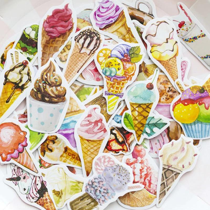 46 шт./лот мини-бумажные наклейки с милым мороженым декоративные сделай сам