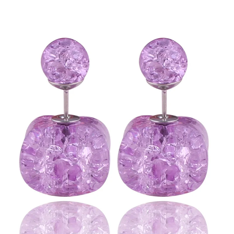 Женские двойные серьги с жемчугом 8 цветов натуральным камнем|double sided pearl earrings|pearl