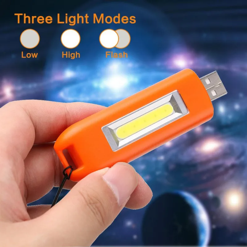 Уличный светодиодный USB Перезаряжаемый фонарик мини брелок многофункциональный