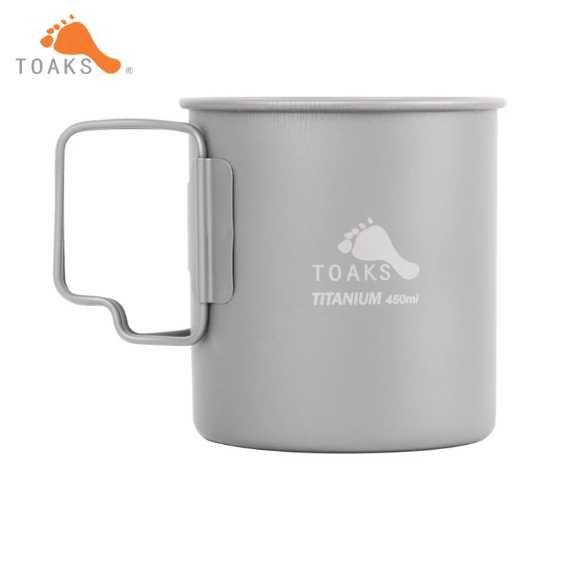 

TOAKS 450ml Titanium Mug Camping Drinkware Outdoor Lightweight Ultralight Camping Titanium Coffee Mug CUP-450
