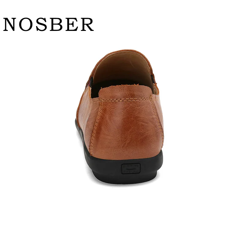 NOSBER из 2018 натуральной кожи мужские мокасины мягкие удобные Для мужчин