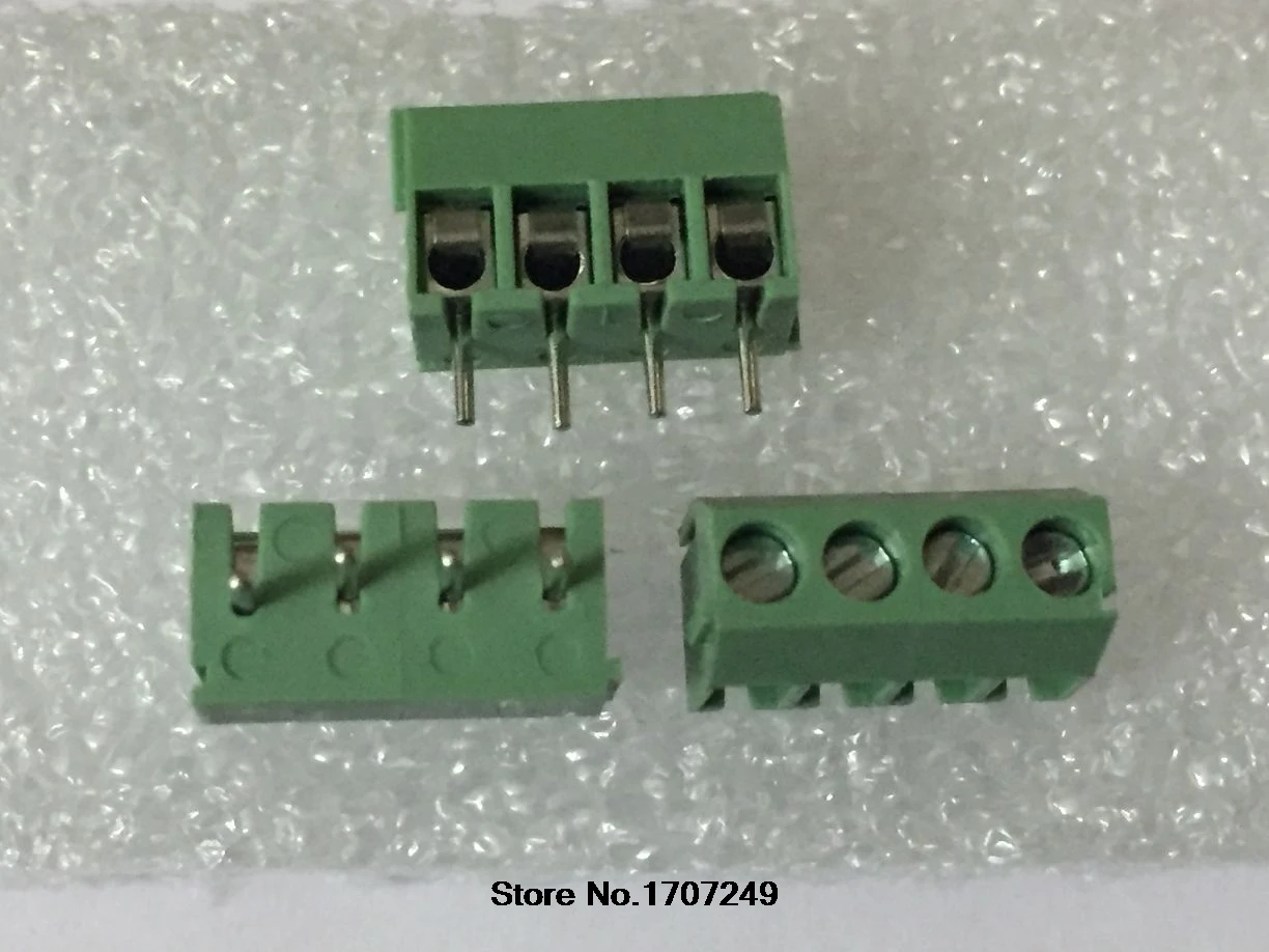 500 шт./лот KEFENG KF350 3.5 4P 4 контактный 3 5 мм прямой контакт PCB винтовой клеммный блок