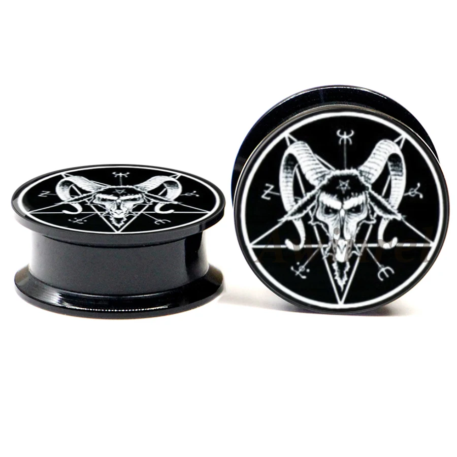 Акриловые ушные пробки Baphomet с логотипом пентаграммы 1 пара измерительные