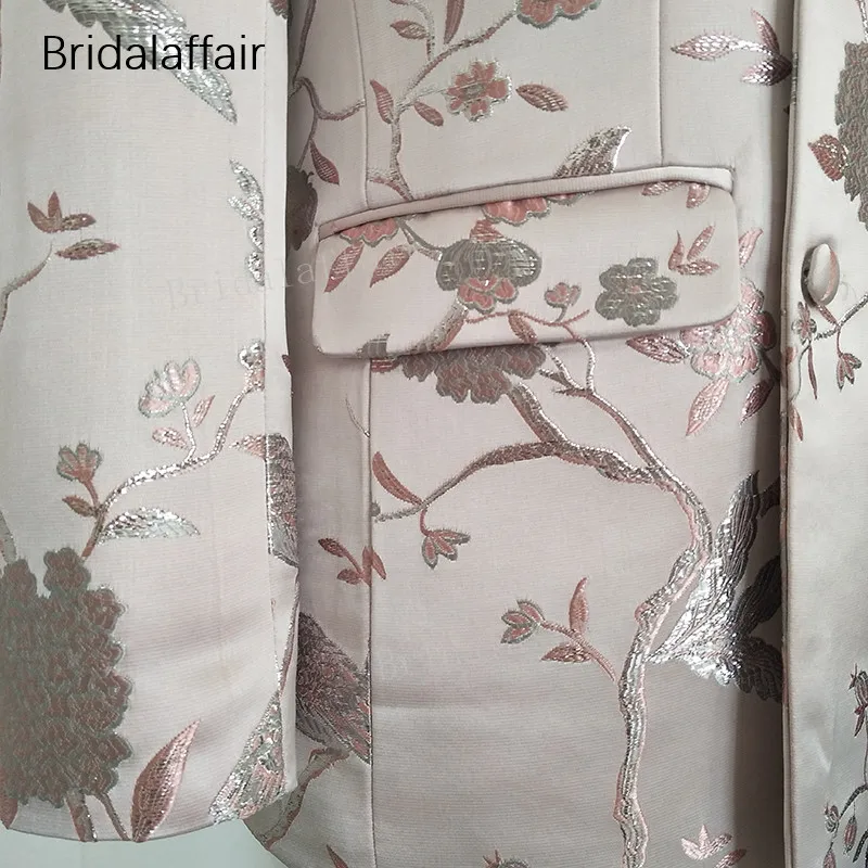 Мужской костюм Bridalaffair смокинг на заказ розовый пиджак с цветочным принтом для