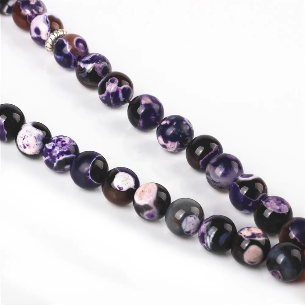 Tasbih камень 10 мм Фиолетовый Агат дизайн tasbih молитва бусы мусульманский тасбих Бог