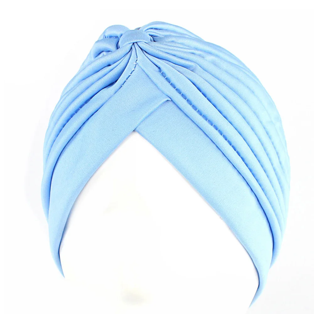 

Women's Muslim Polyester Turban Hijabs Hat Twist Chemo Cap Solid Color Headwrap