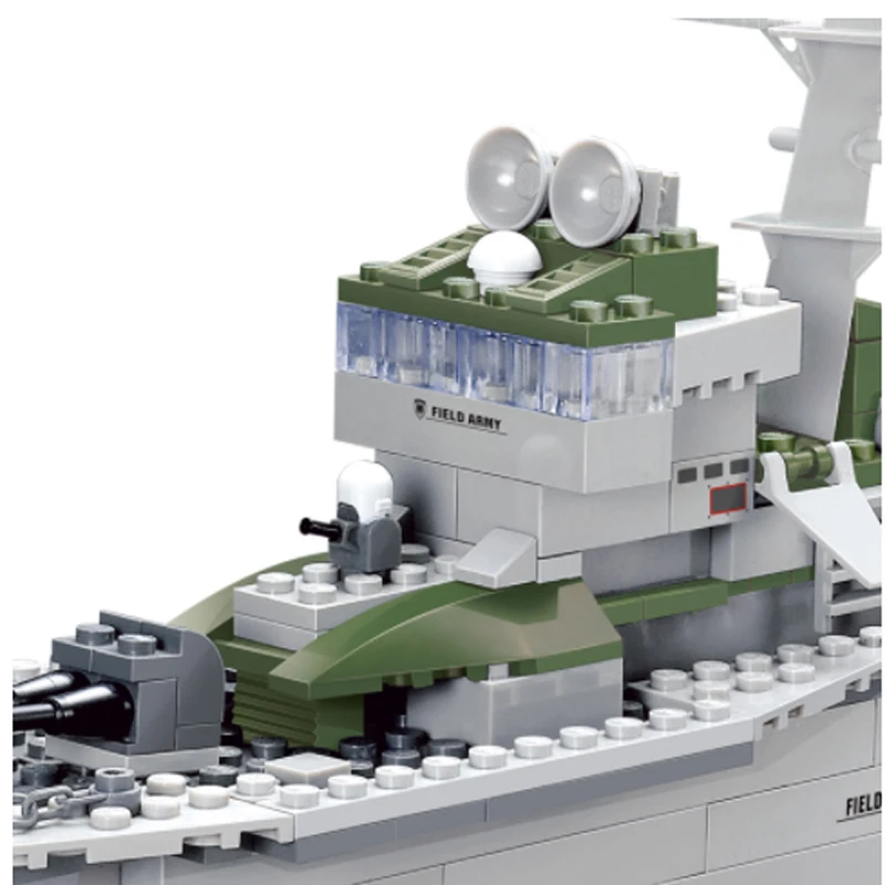 LWKO Military Ship Model Building Blocks Bricks Toy Imitation Gun Weapon Equipment Technic Designer Kids Toys For Children Gifts | Игрушки и