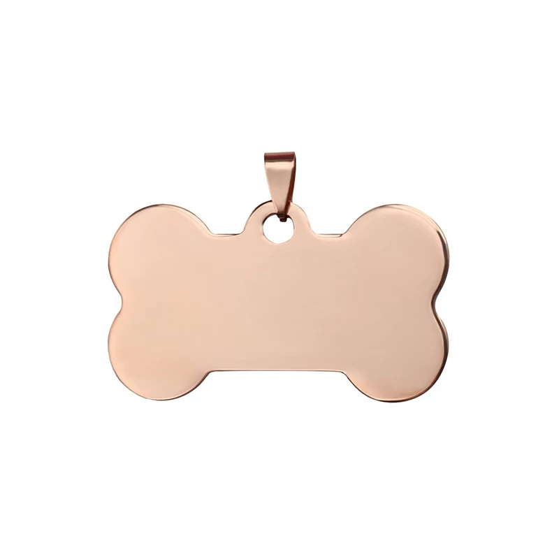 Rose gold Carrywon красочные индивидуальные ID Имя метки для домашних животных кошки в форме собачьей кости выгравированы анти-потеря ID карты тег включен Бесплатный крюк - Цвет: Rose gold