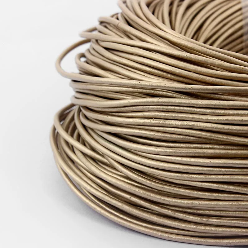 khaki 10 метров многоцветный 2 мм круглый шнур из натуральной кожи для DIY браслета ожерелья ювелирных изделий Аксессуары - Цвет: khaki