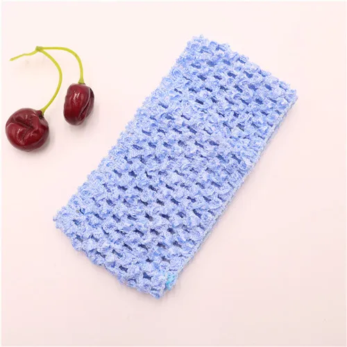 Blue 4 шт./лот, 14*7 см, детские вязаные волосы с высоким эластичным однотонным тканым поясом, топы-пачки, обмотка на груди, юбка-пачка для маленьких девочек - Цвет: Blue