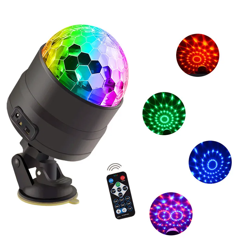 DC 5 в USB управление звуком LED RGB кристалл магический вращающийся шар сценический