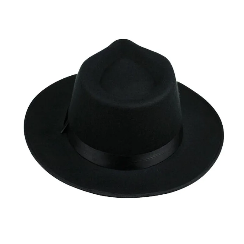 FS унисекс Черный серый цвет коричневый шерсть шляпы Fedora для мужчин мягкая