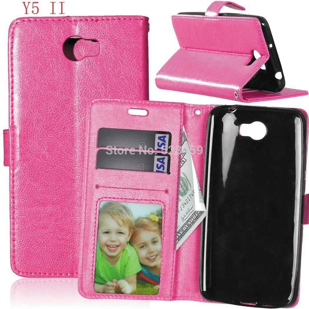 1 шт./лот роскошный чехол бумажник из искусственной кожи + ТПУ для Huawei Y3 II Y5 Y6 P8 Lite