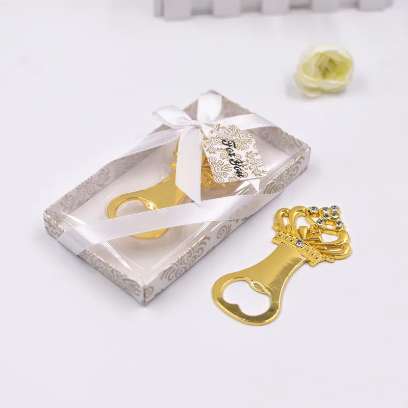 

100pcs Gold Crown Bottle Opener Wedding Favors and Gifts Souvenirs for Guests Bridal Shower Gift lin4019