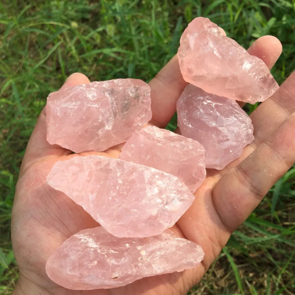 Натуральный розовый кварц необработанный большой объем для Wicca Reiki кристалл
