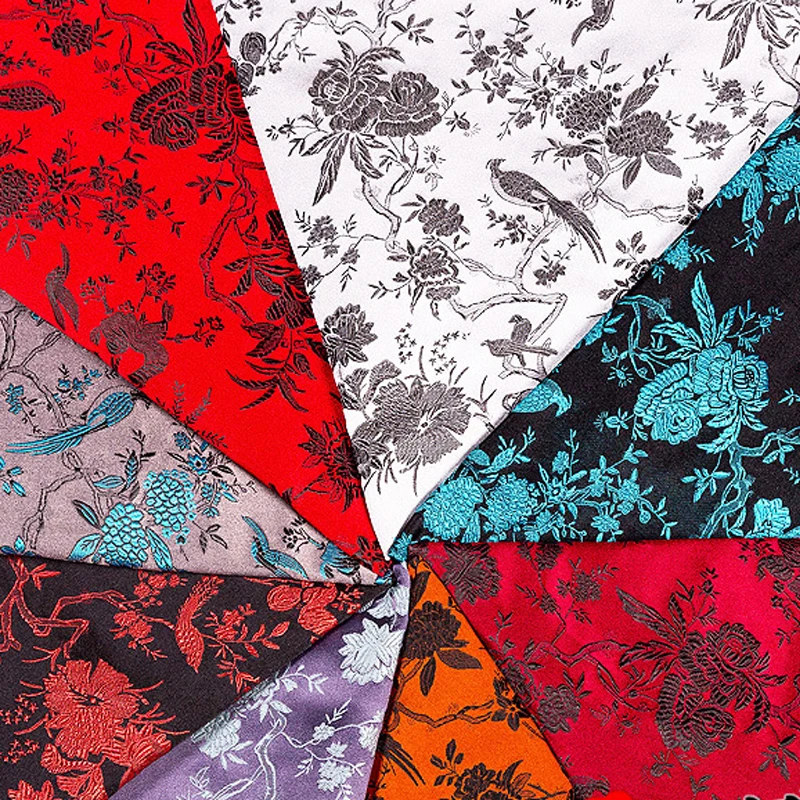 

Flower Pattern Embroidered DIY Handmade Bag,Women and Girl dress ,Shirt Clothes Fabric Cloth width 0.75m*silk A67