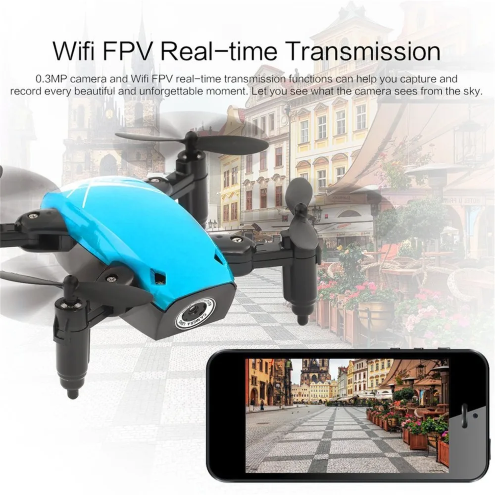 S9 S9W складной RC Мини Дрон Карманный микро вертолет с WIFI FPV 0.3MP камерой 360 градусов
