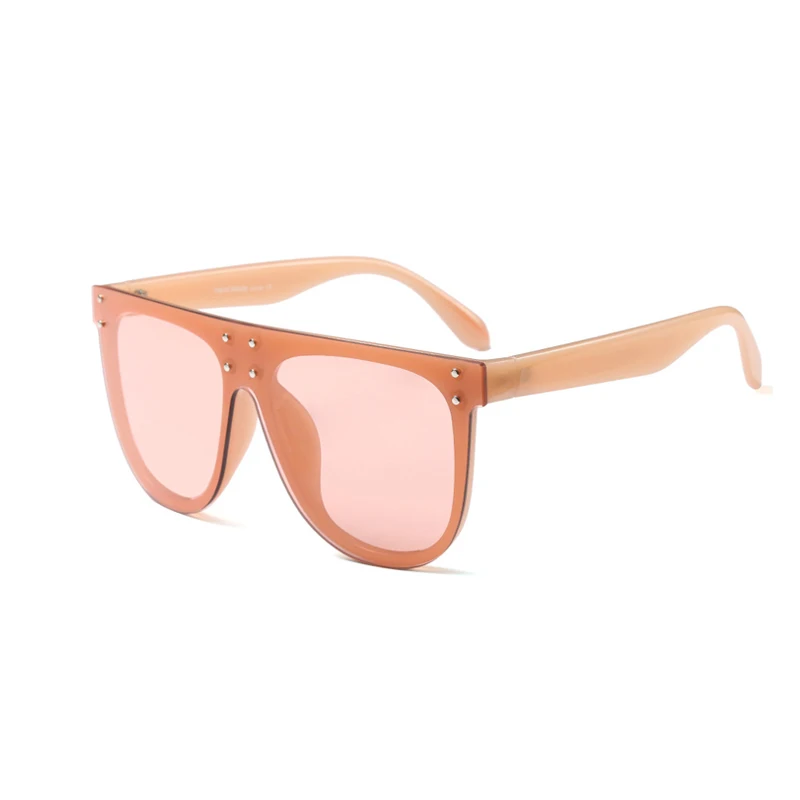 C5-Orange-Pink Королевские женские солнцезащитные очки для девушек, овальные Модные женские мужские оправы acetate с плоским верхом, брендовые дизайнерские солнцезащитные очки SS090 - Цвет линз: C5-Orange-Pink