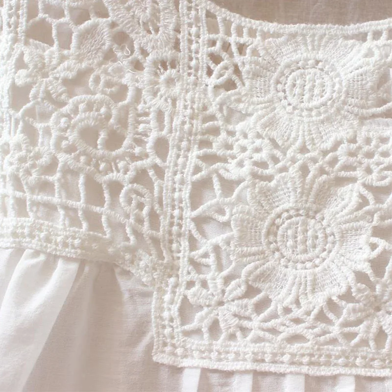 Женская кружевная рубашка повседневная белая с ажурной вышивкой U106|shirt top|mori girlmori top |