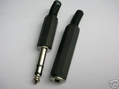 Новый стерео аудио TRS 1/4 &quotштекер + 1/4&quot гнездовой разъем SPP|plug connector|trs female connectortrs