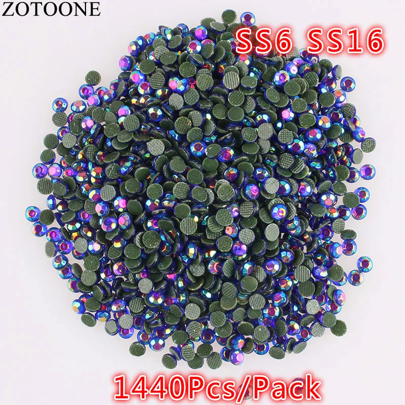 

ZOTOONE 1440pcs SS16 Crystal AB Rhinestone 2mm Thermal Adhesive Wedding Dress Strass Hotfix DIY Flatback Rhinestone For Clothes