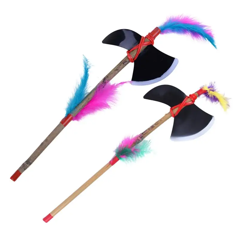 

1pcs Party Axe Plastic Bamboo Indian Tomahawk Kids Toy Costume Accessory Axe Prop for Performance Halloween Cosplay