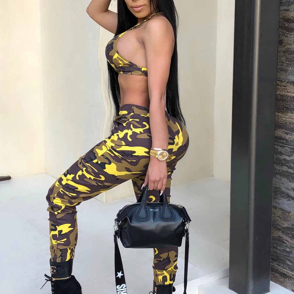 Женский комплект из 2 предметов камуфляжные армейские брюки с высокой талией на