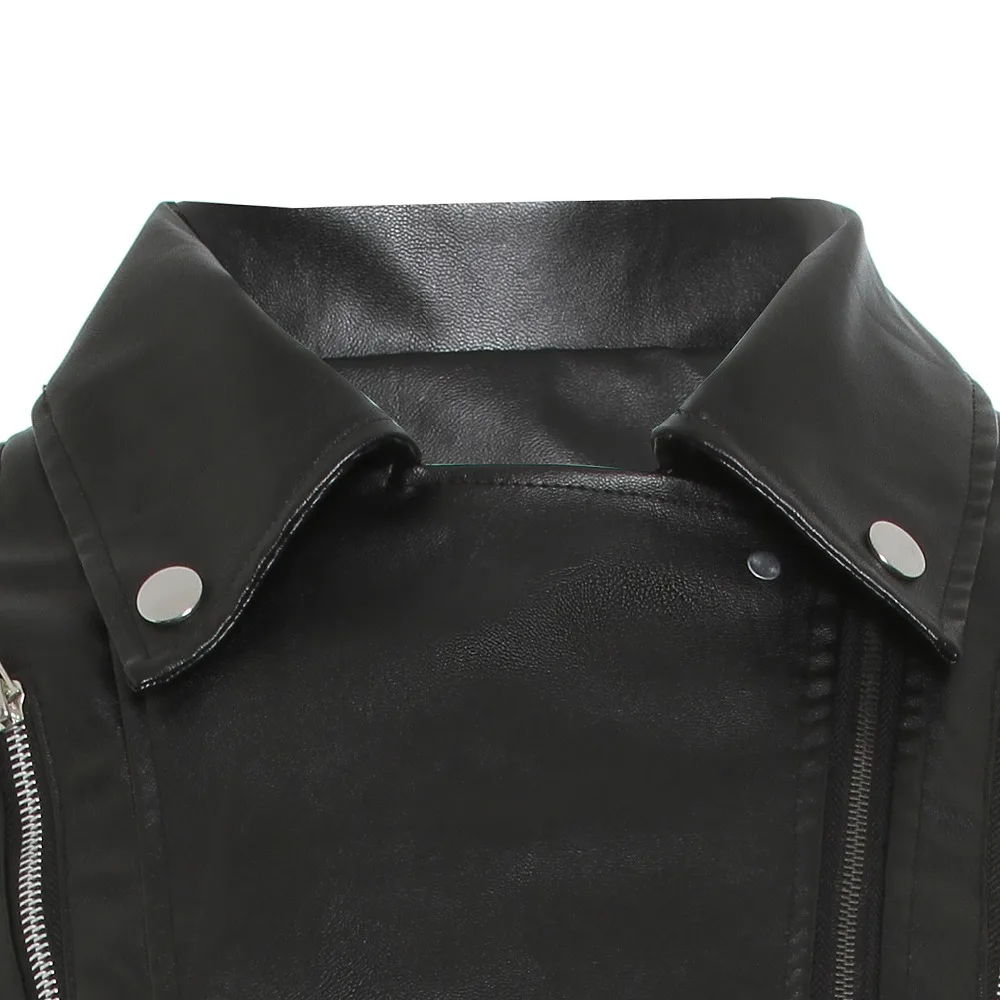 

Sisjuly Black PU Leather Motorcycle Jacket Women Top Fashion Hot Sale Outerwear Zipper Cool Slim Fitness Female Goth Casual Coat
