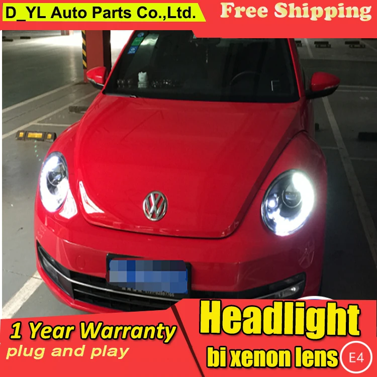 D_YL автомобильный Стайлинг для VW Beetle фары 2014 2015 светодиодные DRL Биксеноновые линзы