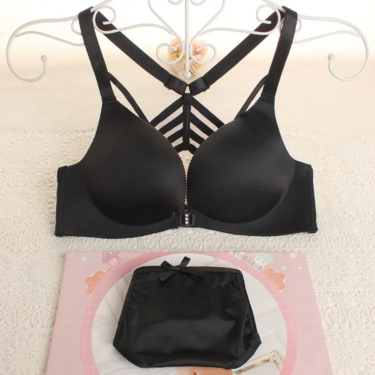 Выдалбливают простой комплект с бюстгальтером бесшовные крест белье костюм
