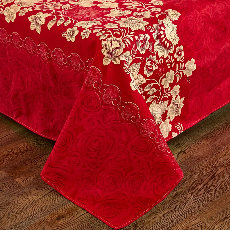 Простой шлифовальный набор из четырех предметов Красные праздничные простыни