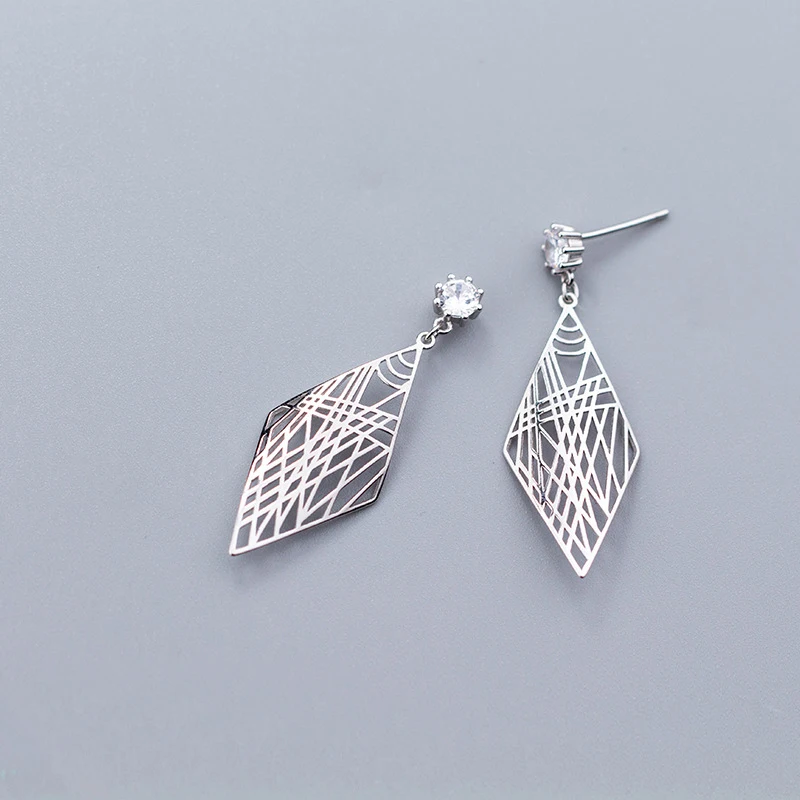 MloveAcc Solid Real 925 Sterling Silver Ethnic Texture Pattern Drop Earrings Unique Design Women | Украшения и аксессуары