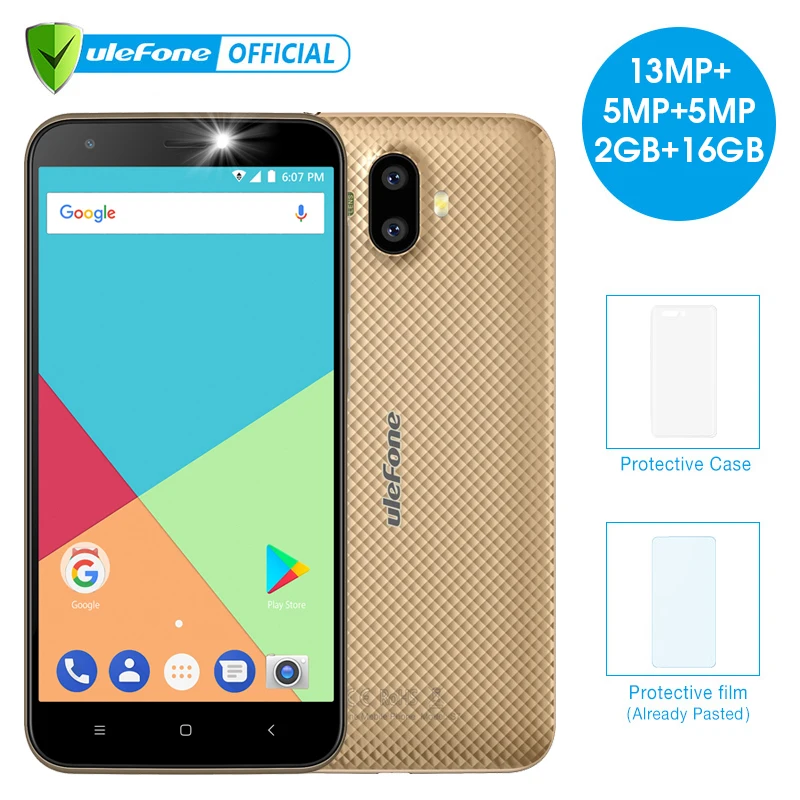 Чехол-накладка Ulefone S7 Pro 5 0 дюймов HD Мобильный телефон Android 7 MTK6580 4 ядра 2 Гб