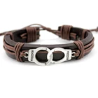 Горячая продажа стрела Эйфелева башня полиция мужская кожаная обертка пожарные мама, жена браслеты на запястье для женщин