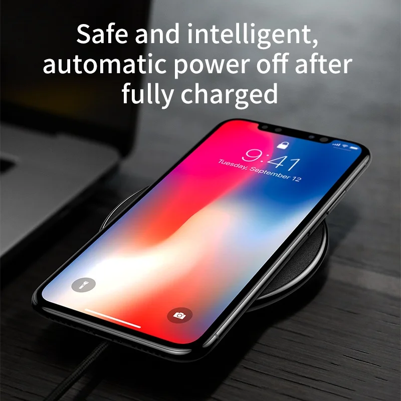 BASEUS для iPhone X 8 плюс Qi Беспроводной зарядный коврик Desktop зарядки Коврик samsung s8 s7 s6 edge