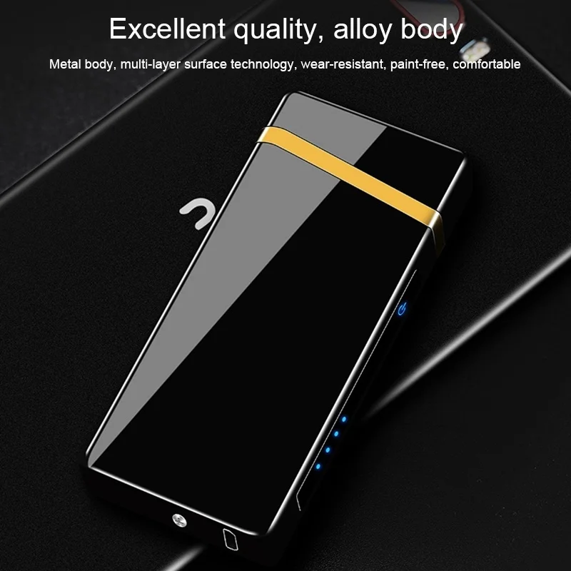 Cigar Dual Arc Electric Lighter Usb Recharge Windproof Cigarette Plasma Turbo Encendedor Electronic Gadgets for Men | Дом и сад