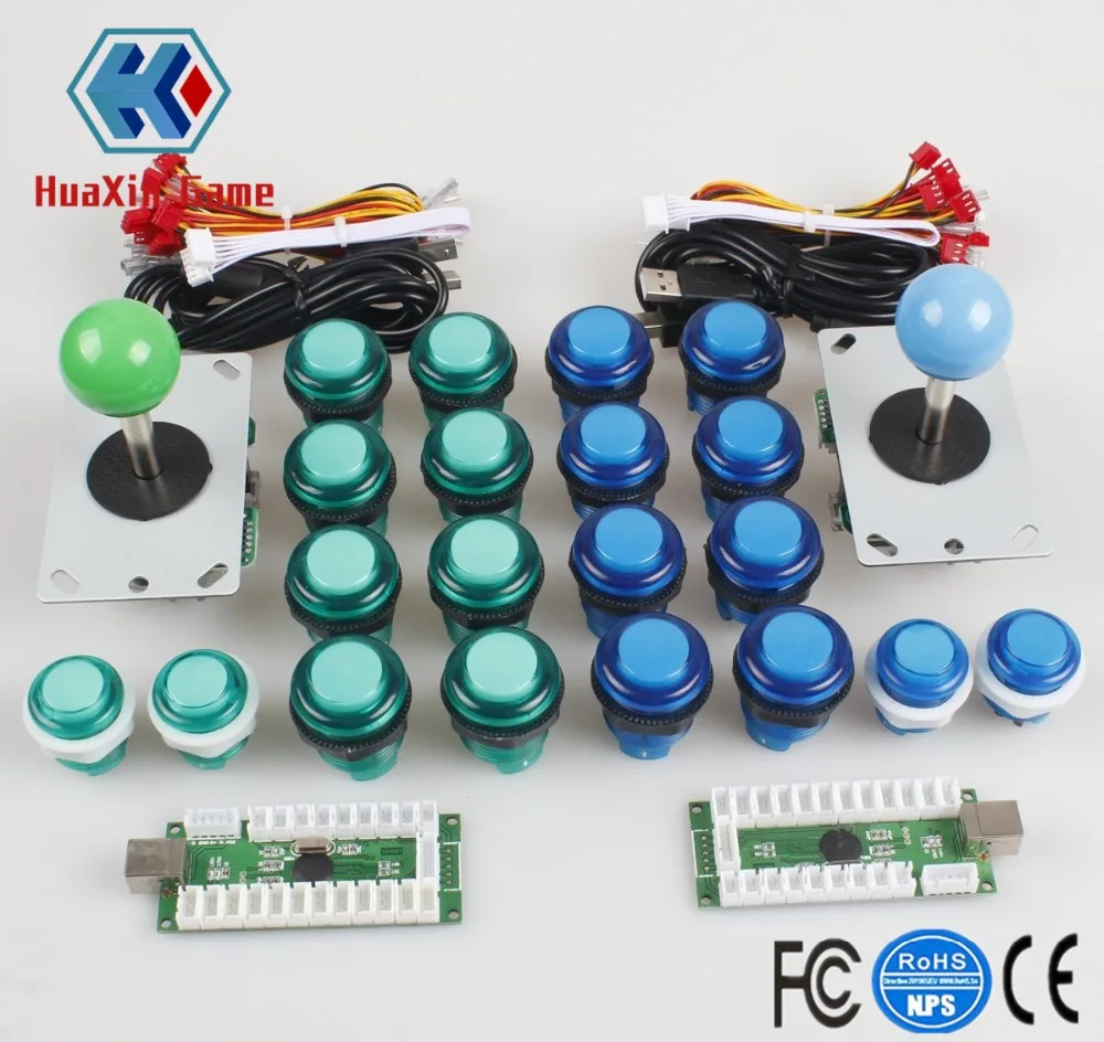 2 игрока Аркада DIY Kit запчасти USB светодиодный кодировщик 4/8 способов джойстик + 5 В